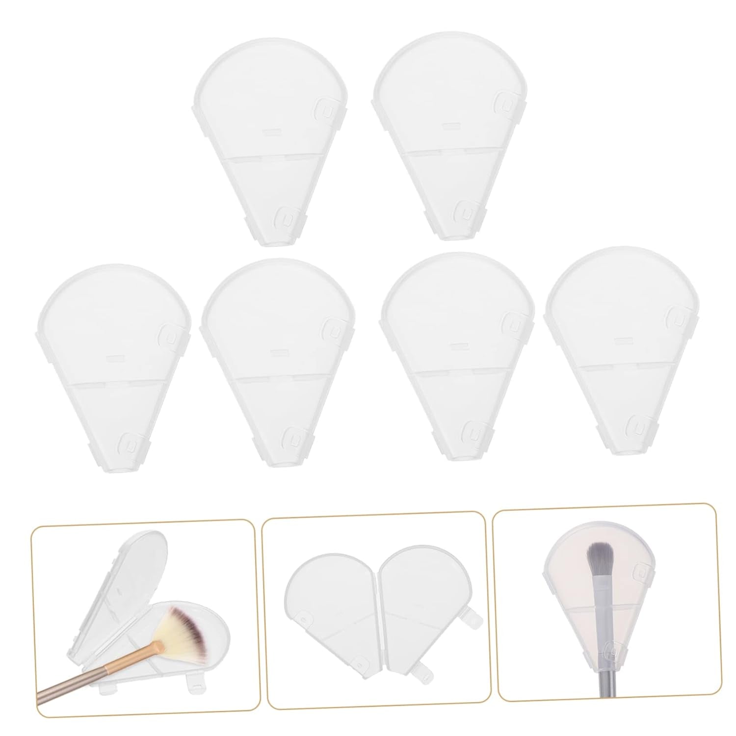 10Pcs Bristle Cover Face Makeup Brushes Cosmetic Powder Brush with Cover Makeup Lid Travel Makeup Brush Makeup Brush Sleeve Brush Cover Makeup Brushes Makeup Cover Plastic