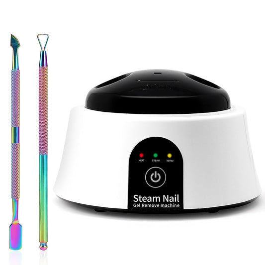 Electric Nail Soaking Bowl, Nail Soak off Bowl Manicure Nail Soaker with Color Cuticle Pusher for Gel Acrylic Nail Remover