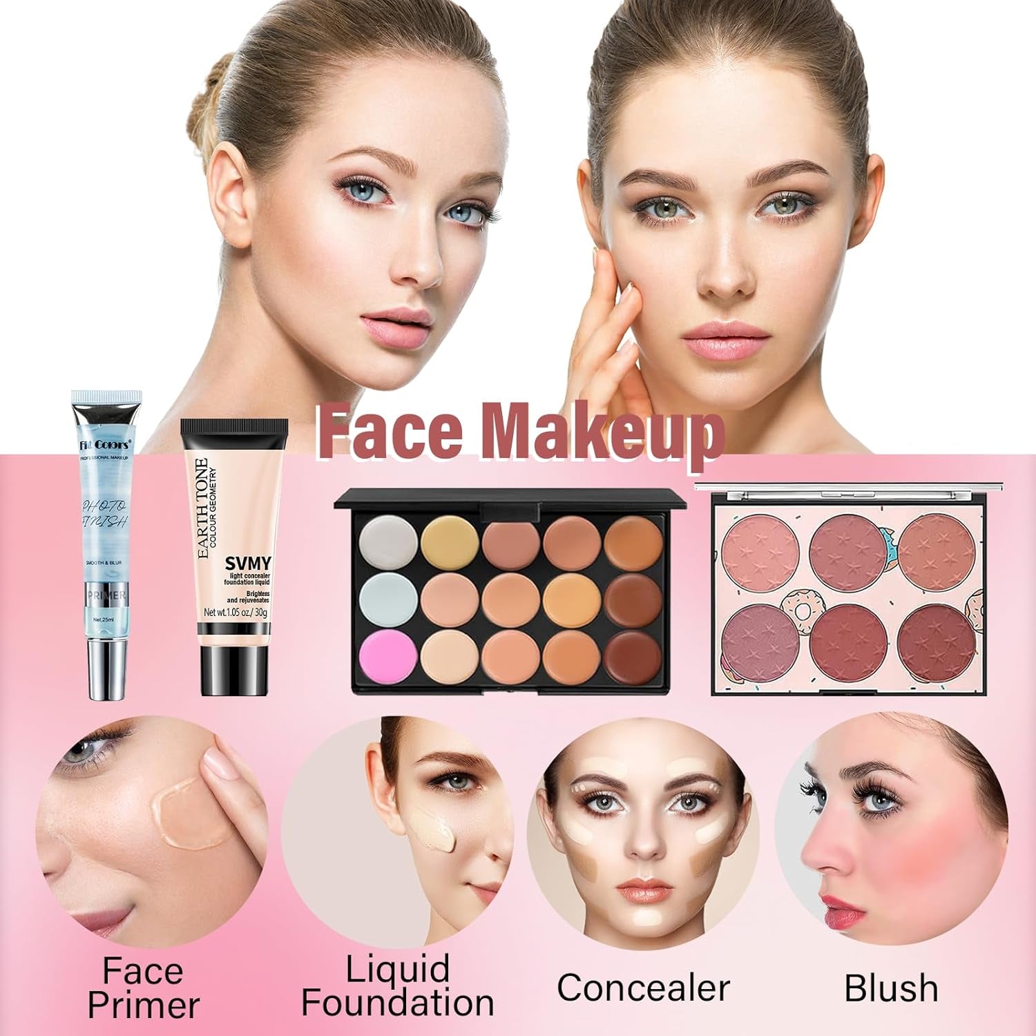Makeup Set for Women, Makeup Kit for Beginners Teen Girls, Makeup Gift Set for Teens, Makeup Kit for Girls, Makeup for Teens, Makeup Bundle, Eyeshadow Palette, Lip Gloss, Face Makeup, Eye Makeup